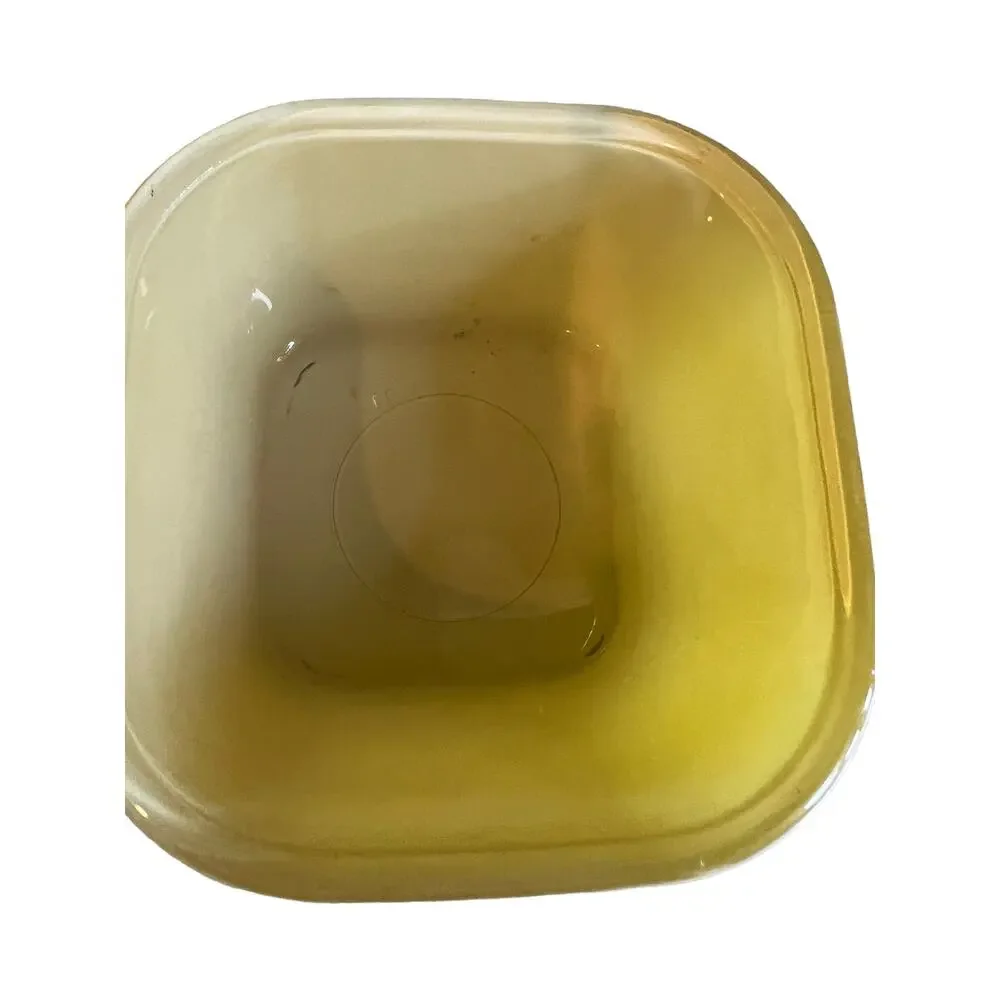 Vintage Jeanette vegetable scalloped glass container yellow